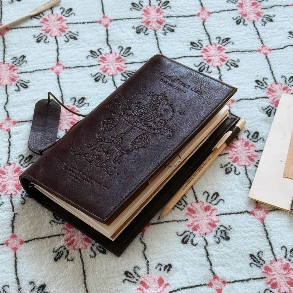 Leather Work Notepad - Vintage Black Notebook PU Leather Blank