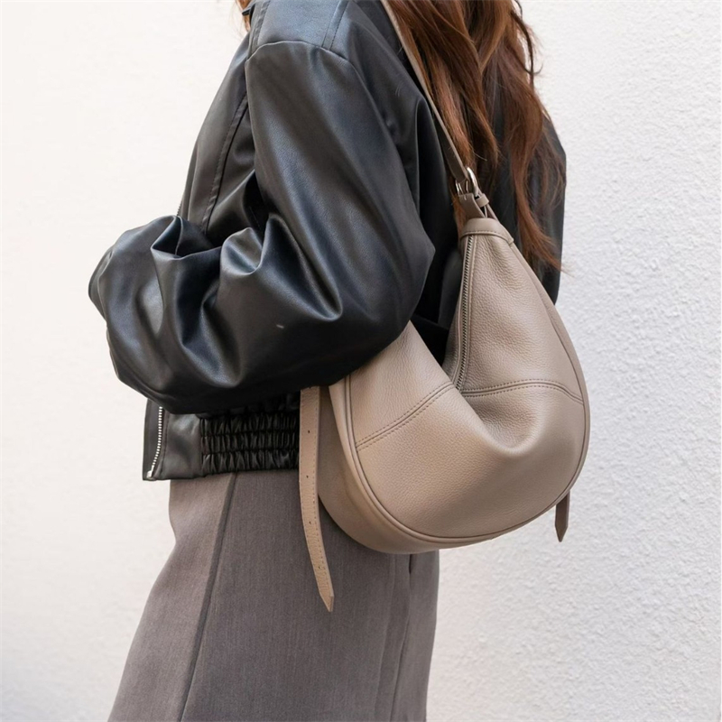 Leather Work Bag Women - BURMINSA Genuine Leather Hobo Bag Women