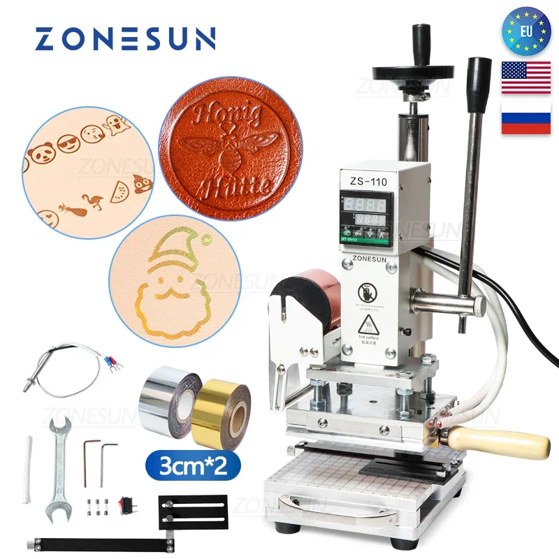 Leatherwork Hand Press - ZONESUN ZS110 Hot Foil Stamping Bronzing