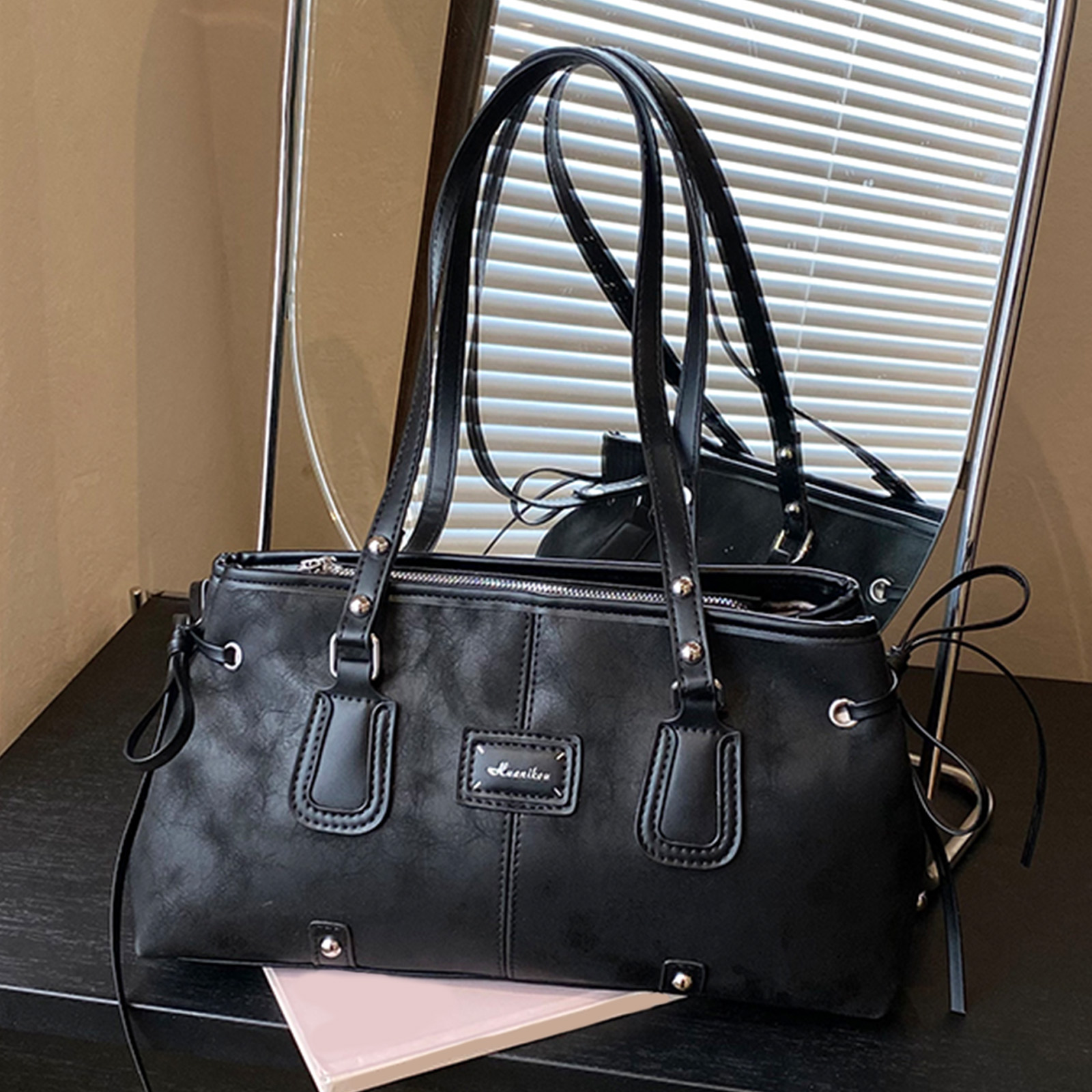 PU Leather Women Leisure Y2k T - огляд і ціна Leather Work Bag Women