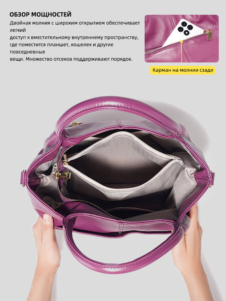 Zency Genuine Leather Large To - огляд і ціна Leather Work Bag Women