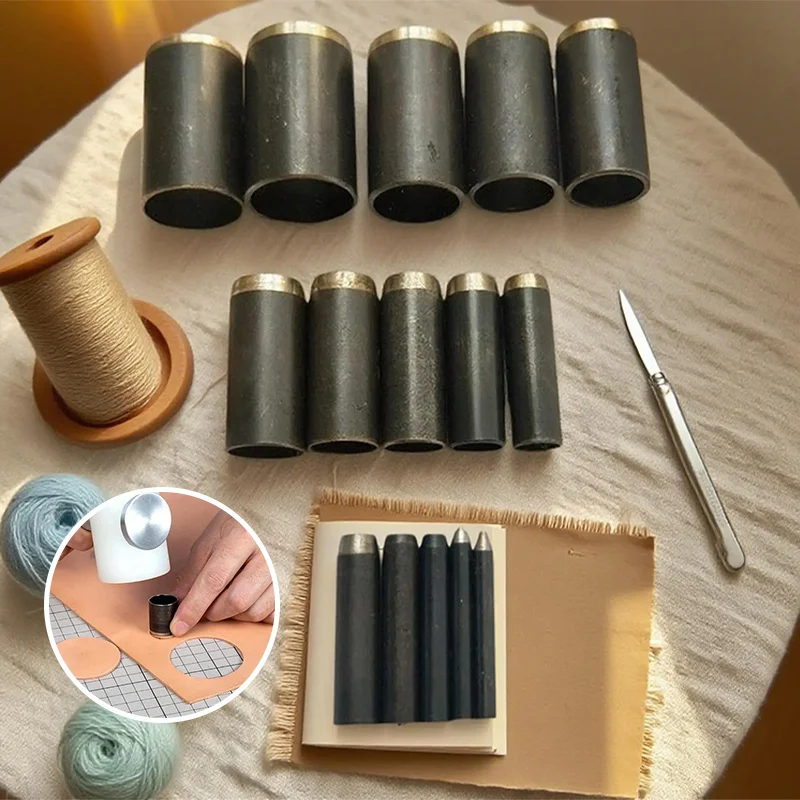15 Sizes Round Leather Hole Pu - огляд і ціна Leatherwork Hole Punch