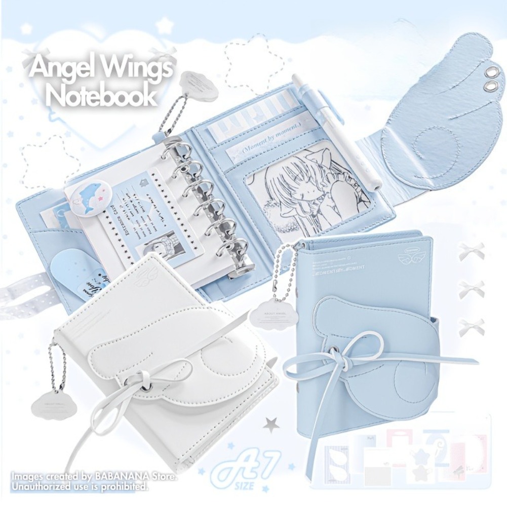 Kawaii Angel Wings Notebook A7 - огляд і ціна Leather Work Notepad