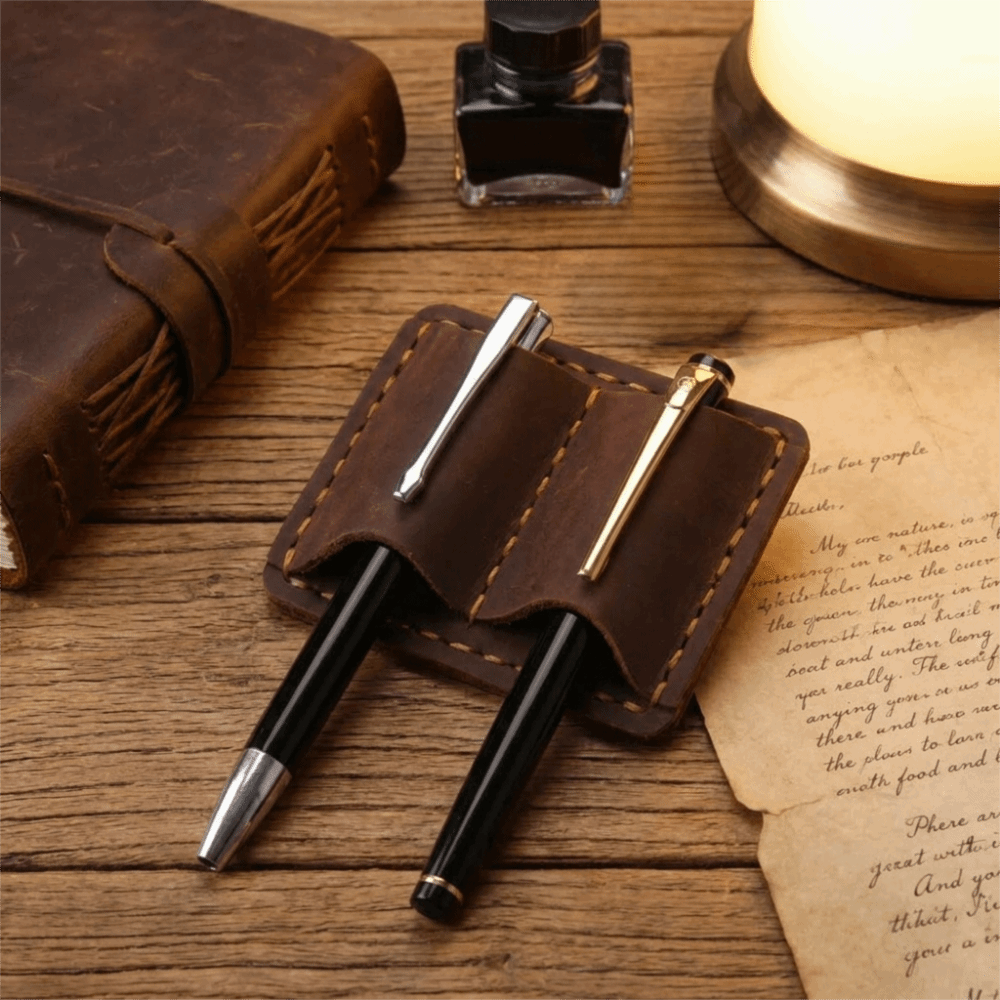 Double Vintage Leather Pen Loo - огляд і ціна Leather Work Notepad