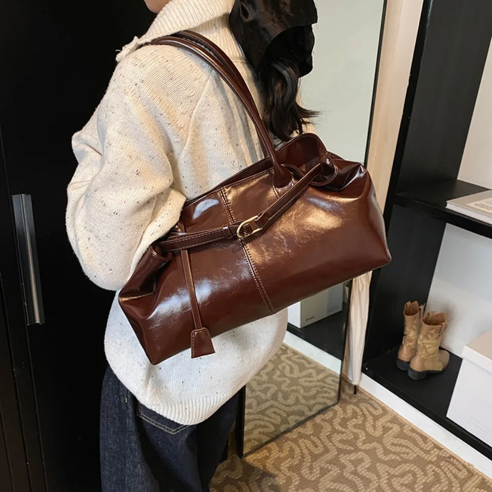 Winter Oil PU Leather Hobo Han - огляд і ціна Leather Work Bag Women