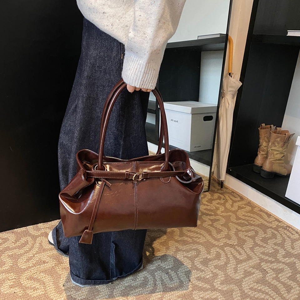 Winter Oil PU Leather Hobo Han - огляд і ціна Leather Work Bag Women
