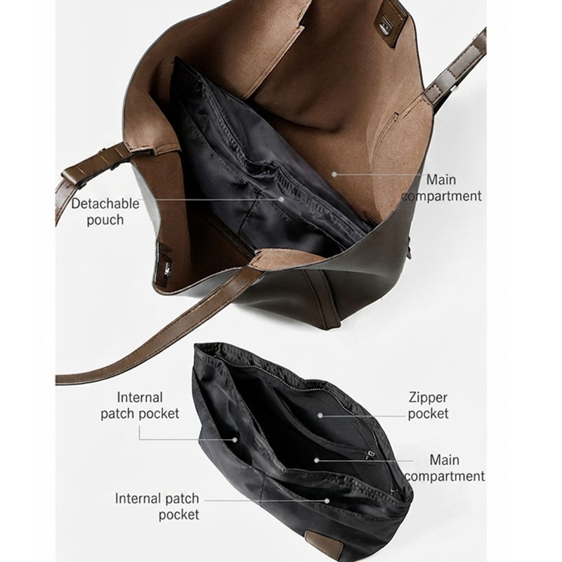 HIFASHION Large Genuine Leathe - огляд і ціна Leather Work Bag Women